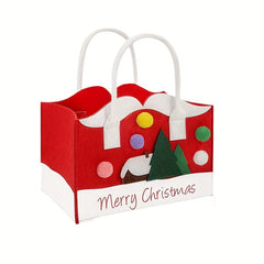 Christmas Felt Handbag Large Capacity Gift Bag Cartoon Storage Bag