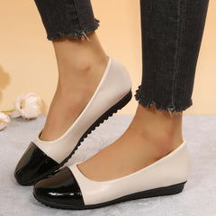 Women's Colorblock Flat Shoes Slip On Casual Walking Shoes