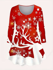 Christmas Casual Outfits Women's Graphic Print Top & Pants 2 Piece Set