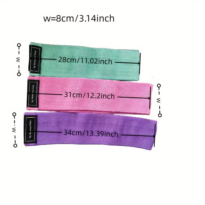 3pcs Yoga Resistance Tension Band Set for Body Shaping Hip Lifting