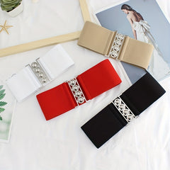 Wide Belt Casual Elastic Waistband Dress Girdle For Women