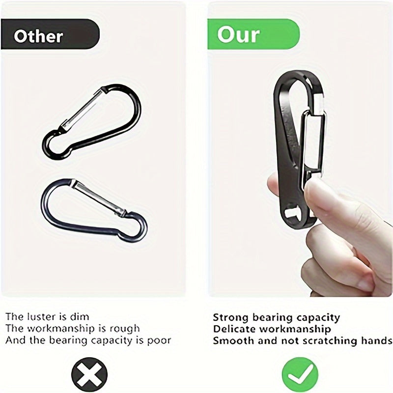 Stainless Steel Carabiner Clip Keychain D Ring for Keys