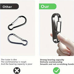 Stainless Steel Carabiner Clip Keychain D Ring for Keys