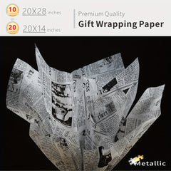 20 Sheets Metallic Translucent Wrapping Paper for Art Craft Floral DIY