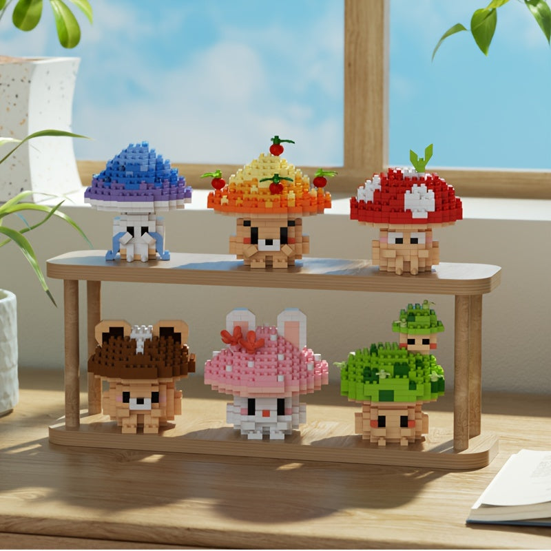 ABS Red Green Pink Mushroom Series Tabletop Ornament for Halloween Gift Giving