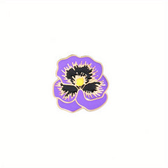 Purple Flower Enamel Lapel Pin Brooch Cartoon Corsages Shirt Collar Badge