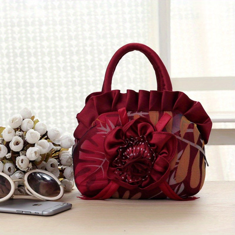 Mini Flower Lace Handbag Key Coin Purse Women's Phone Bag