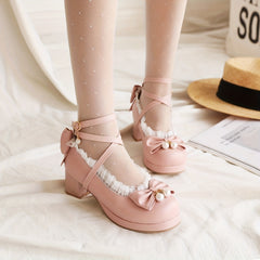 Women's Chunky Heel Shoes Comfortable Closed Toe Buckle Strap Shoes