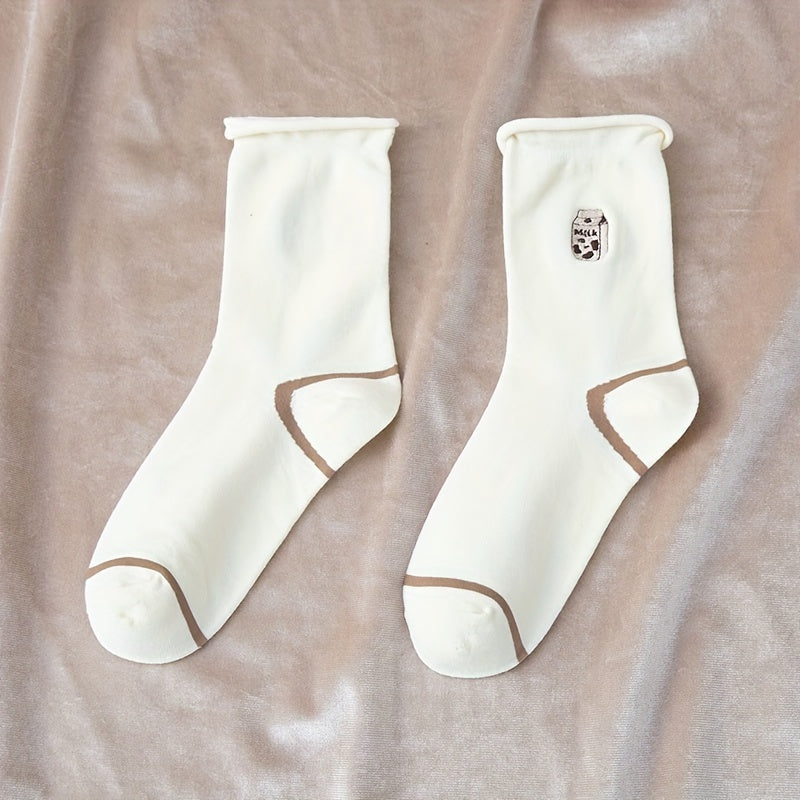 Letter & Food Print Socks Women's Stockings