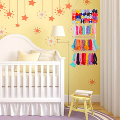 Baby Girl Headband & Hair Clip Holder, Large Capacity Organizer with Hook