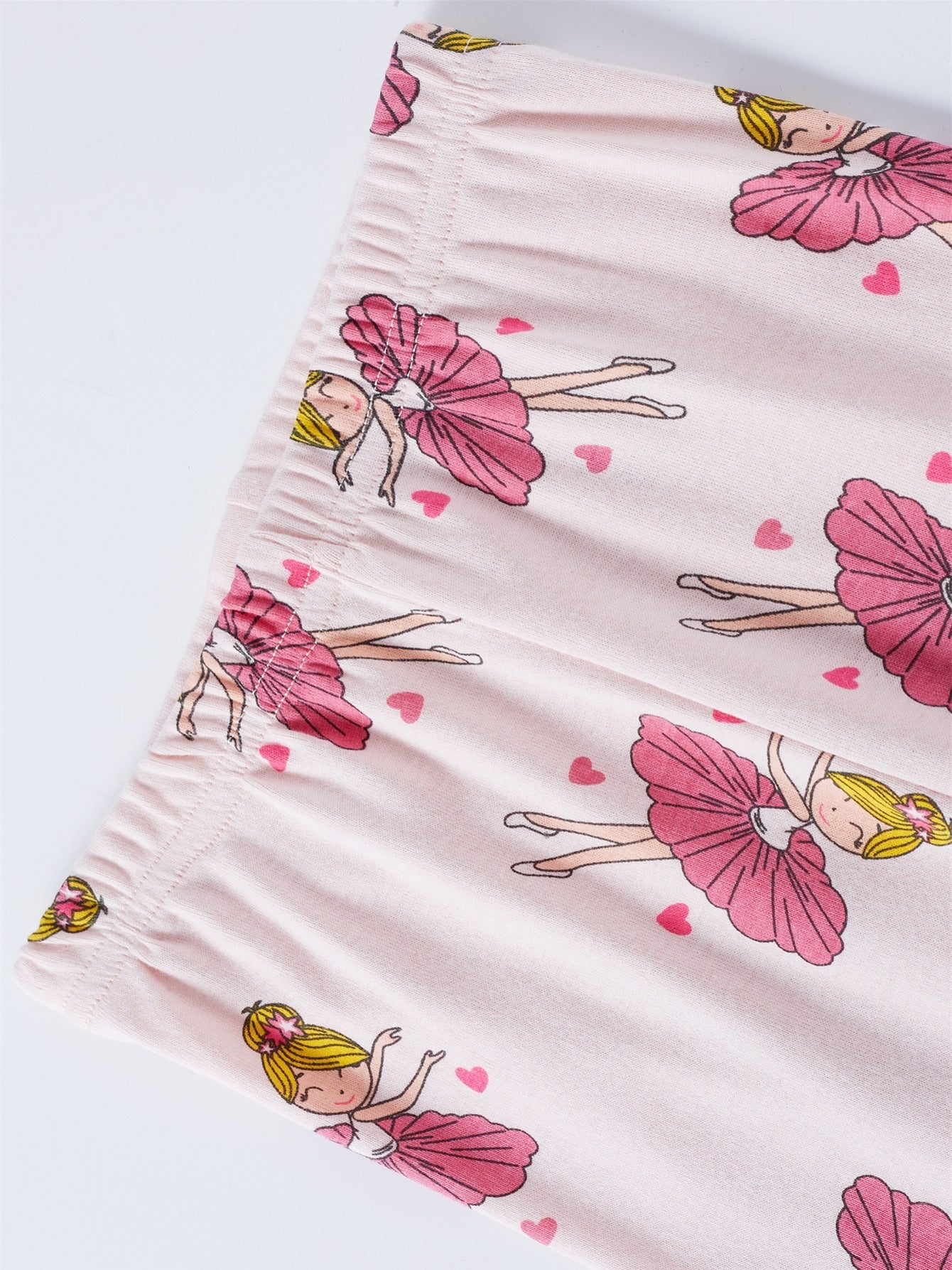 Girls Ballerina Cartoon Block Top & Pajama Pants Set