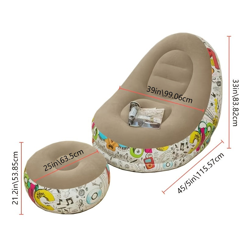 Inflatable Deck Chair Lounger Sofa for Outdoor Travel Camping