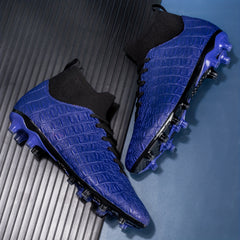 Men's High Top Football Cleat With Spikes Non Slip PU Leather
