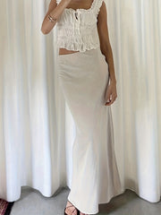 Solid Maxi Skirts Casual Bag Hip Versatile Skirts Women's Clothing