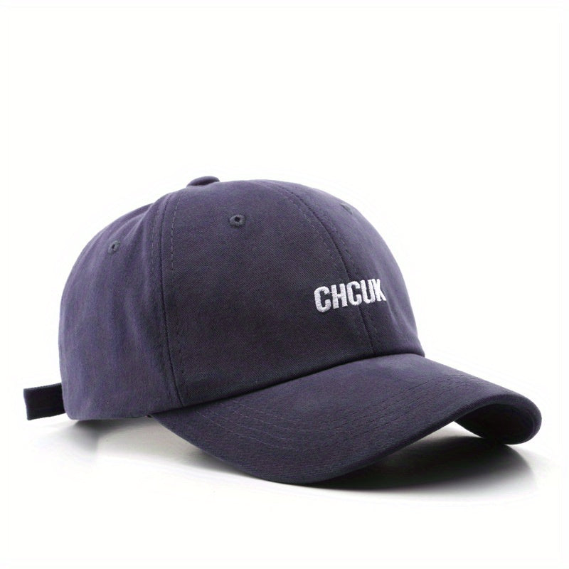 Solid Cotton Baseball Cap CHCUK Embroidered Unisex Couple Sun Hat