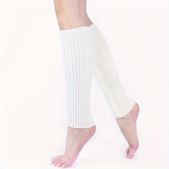 Ribbed Leg Warmers Knee High Socks Stockings