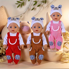 Corduroy Overalls for 35 56 45 Dolls in Red Pink Brown Doll Accessories