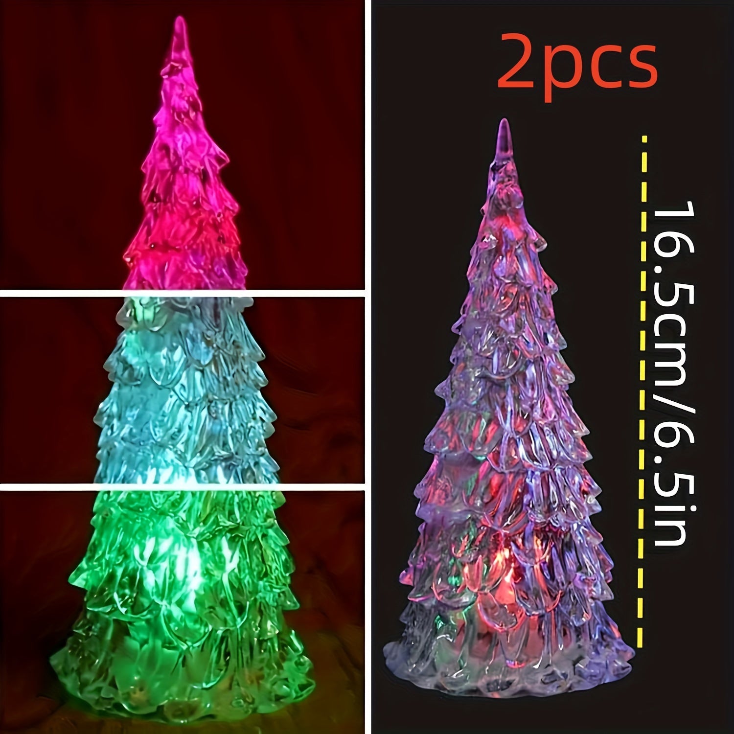 Acrylic Christmas Tree Night Light Glowing Crystal Tree