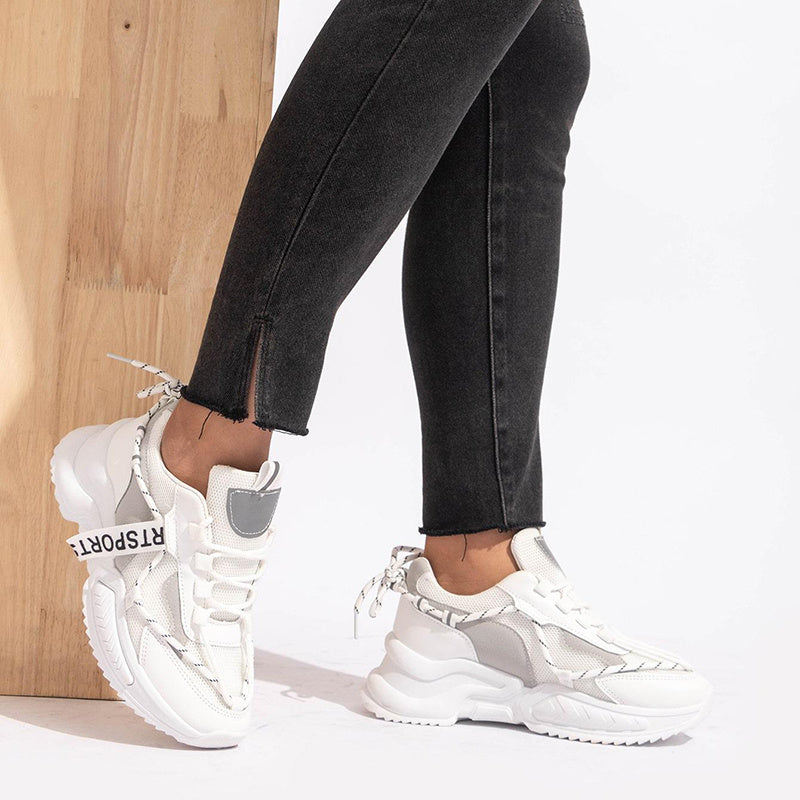 Women's Casual Sneakers Tape Decor Low Top Breathable Dad Shoes