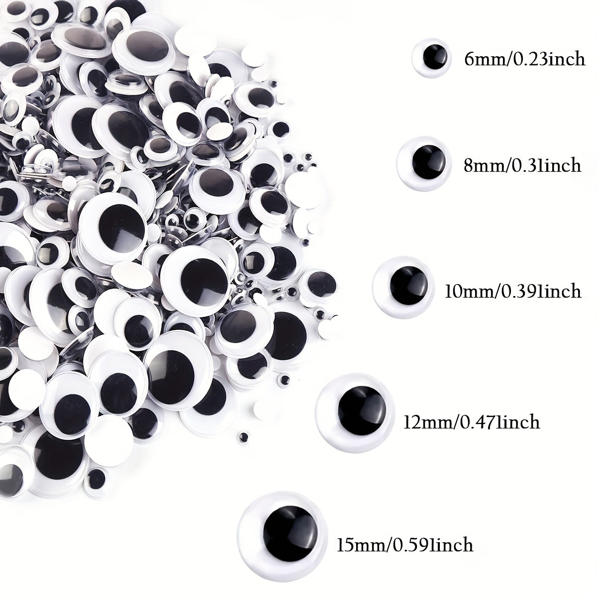 550pcs Craft Sticker Wiggle Eyes Mixed Sizes DIY