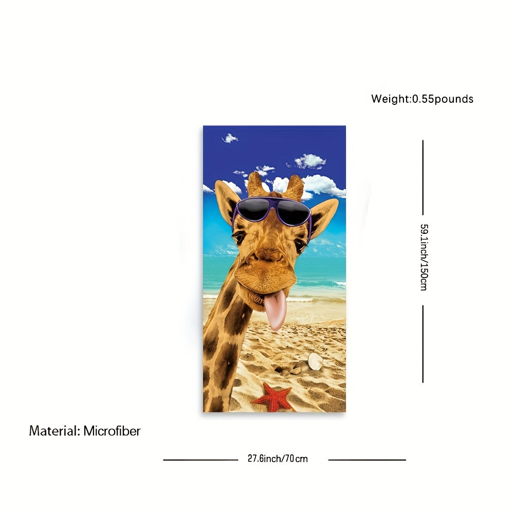 Giraffe Sunglasses Beach Towel Quick Dry Soft Absorbent Towel
