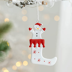 Christmas Stocking Decoration Pendant Santa Snowman Elk Wrought Iron