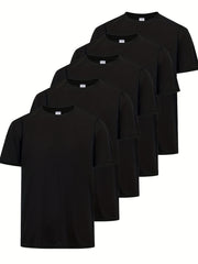 5pcs Men's T Shirt Bundle for Summer Activities