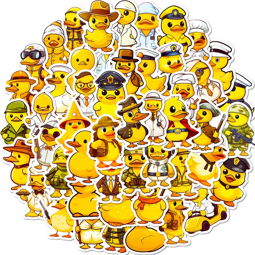 50pcs Yellow Duck Graffiti Stickers for Guitar Skateboard Phone Laptop