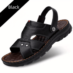 Men's Vintage Slip On Slide Sandals PU Leather Shoes