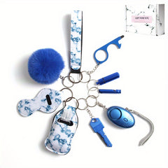 10PCS Safety Keychain Set w/ Personal Safety Alarm & Whistle, First Aid Bottle