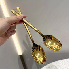 12pcs Stainless Steel Couples Long Handle Ice Tea Spoon