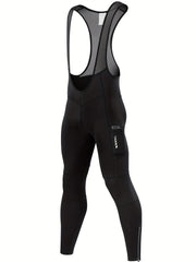 Men's Fleece Lined Cycling Bib Tights With Pockets