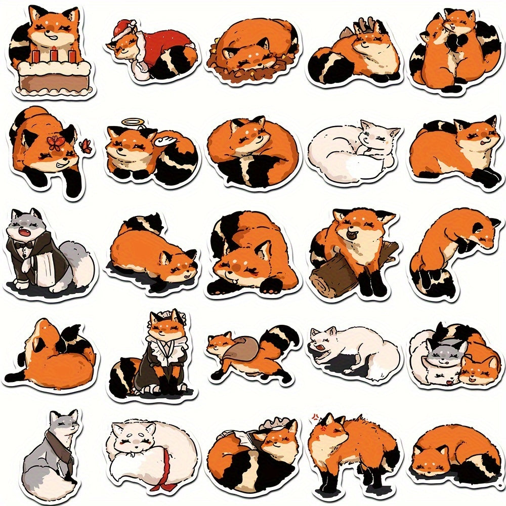 50pcs Little Fox Graffiti Stickers Holiday Decoration Luggage Waterproof