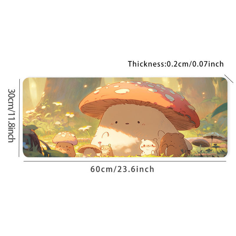 Cute & Comforting Anime Mushroom Mouse Pad for Office & Gaming