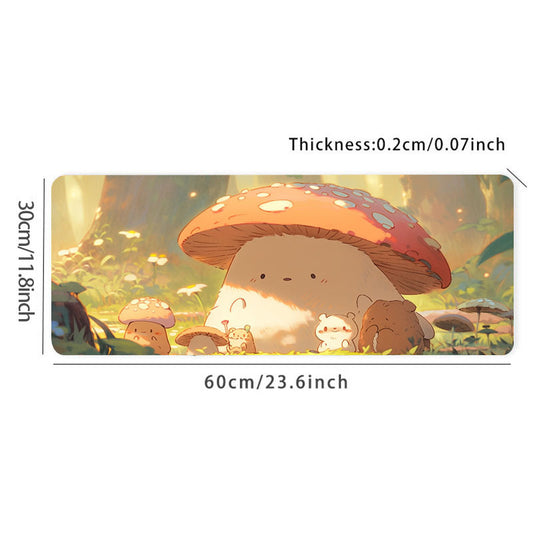 Cute & Comforting Anime Mushroom Mouse Pad for Office & Gaming