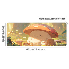 Cute & Comforting Anime Mushroom Mouse Pad for Office & Gaming