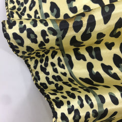 Vintage Leopard Print Satin Scarf Neckerchief Head Wrap Hair Accessories