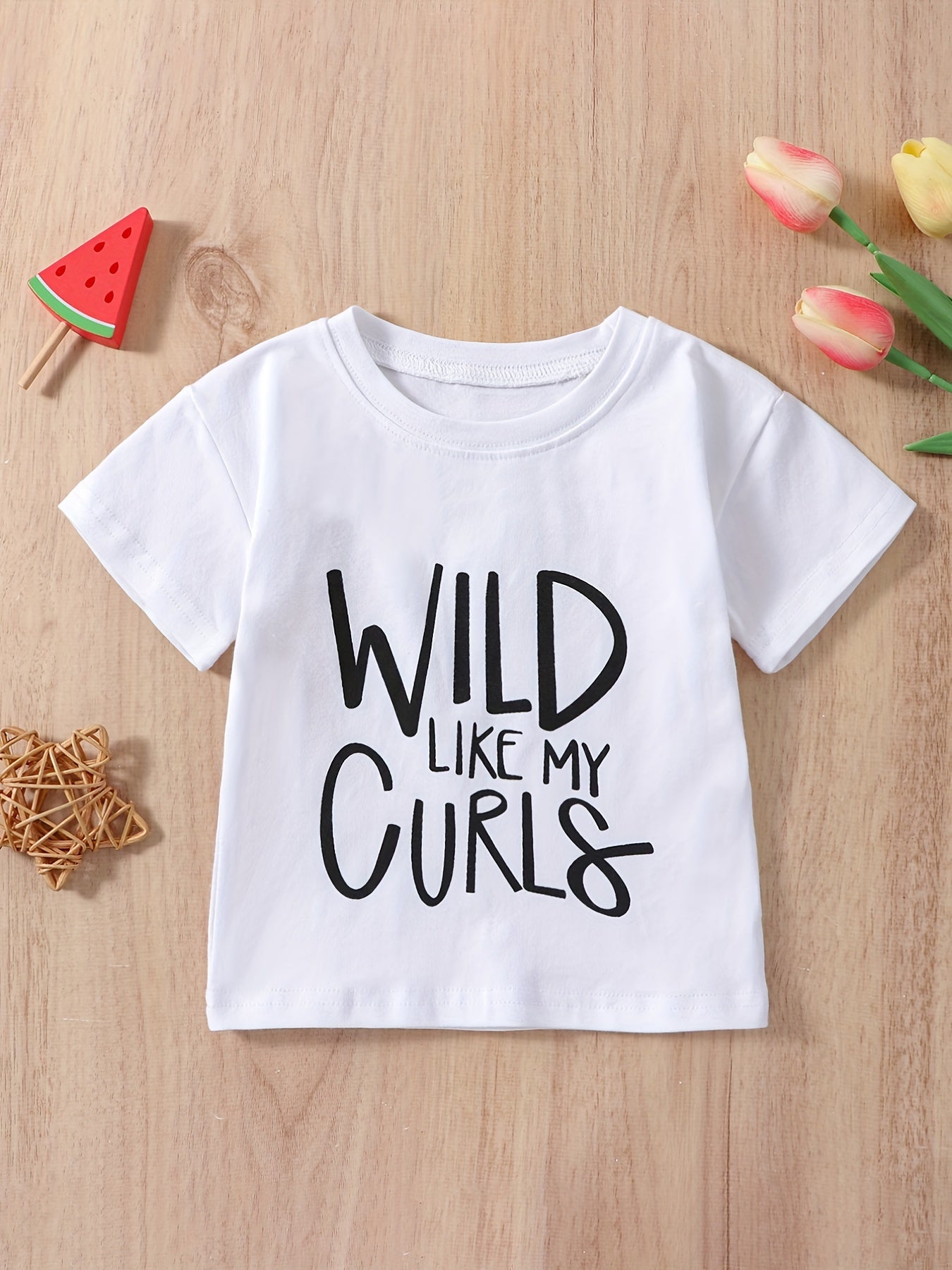 Baby Girls Casual Cotton Wild Like My Curls T shirt