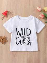 Baby Girls Casual Cotton Wild Like My Curls T shirt