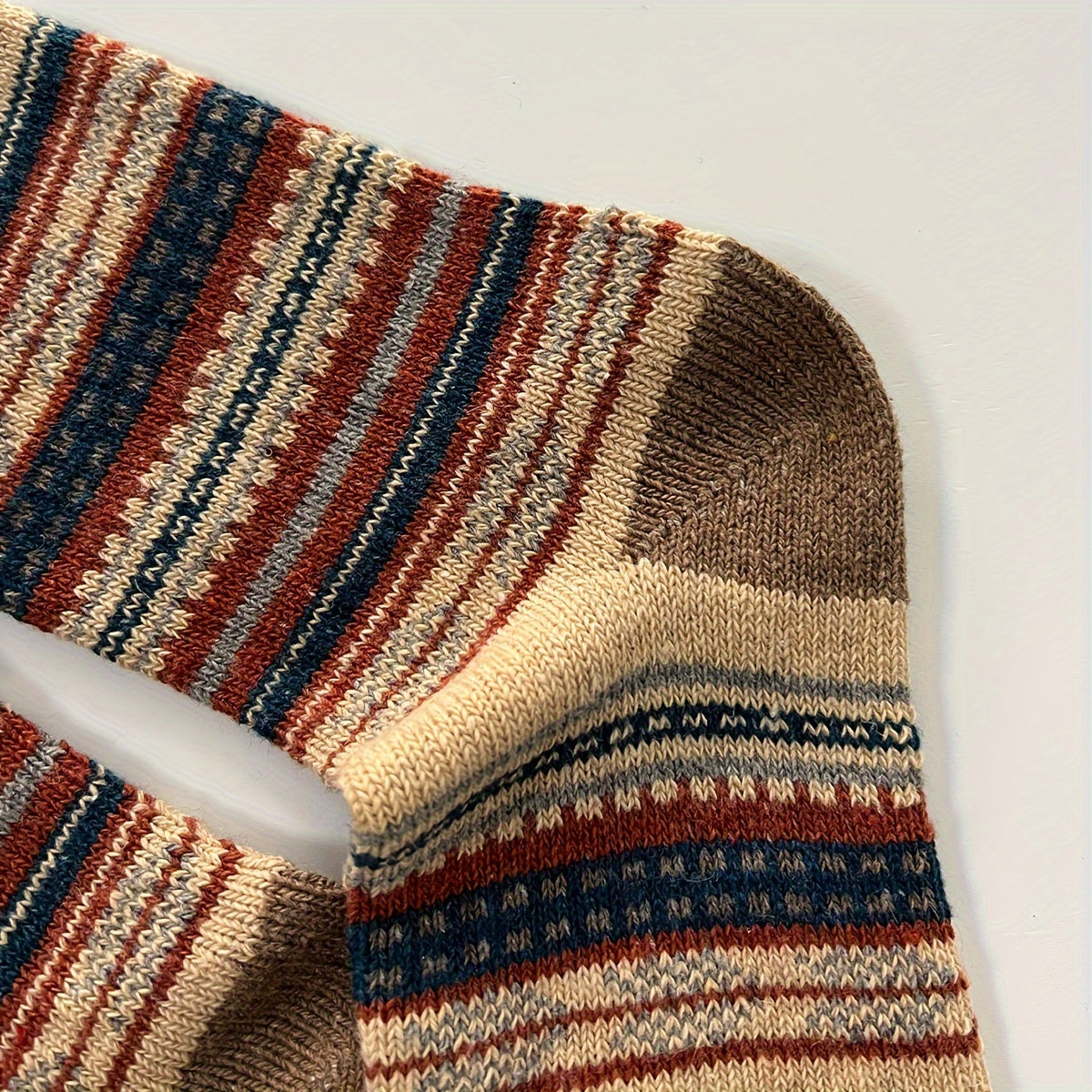 10 Pairs Striped Warm Crew Socks for Autumn Winter