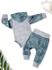Baby Boys' Striped Hooded Romper & Pants Set