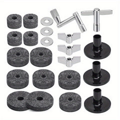 23pcs Cymbal Felts Hi Hat Clutch Felt Cymbal Stand Sleeves Base Wing Nuts Drum