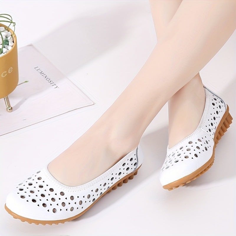 Women's Hollow Out Flat Shoes Slip-On Loafers Outdoor Flats