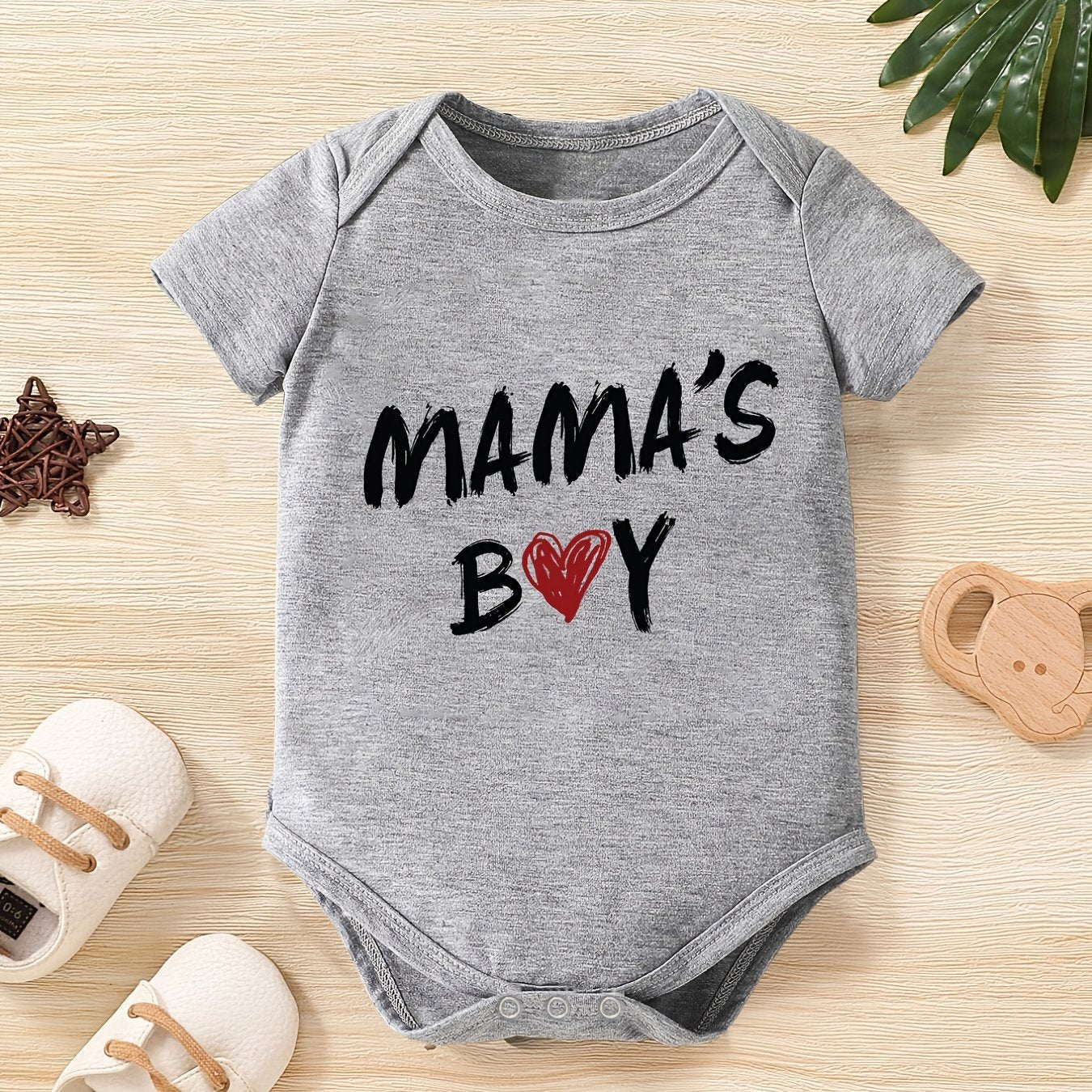 Baby Boys MAMA S BOY Romper Short Sleeve Bodysuit