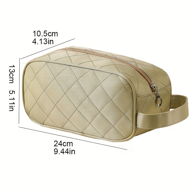 Waterproof Rhombus Makeup Bag Large Zipper Cosmetic Pouch