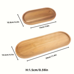 Oval Wood Tray For Serving Food Snacks Drinks Sushi Steak
