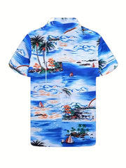 Tropical Island Casual Hawaiian Shirt - Men's Summer Vacation Resort Tops