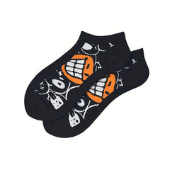 Men's Striped Liner Anklets Socks Cotton Blend Soft Breathable Sweat Absorbent