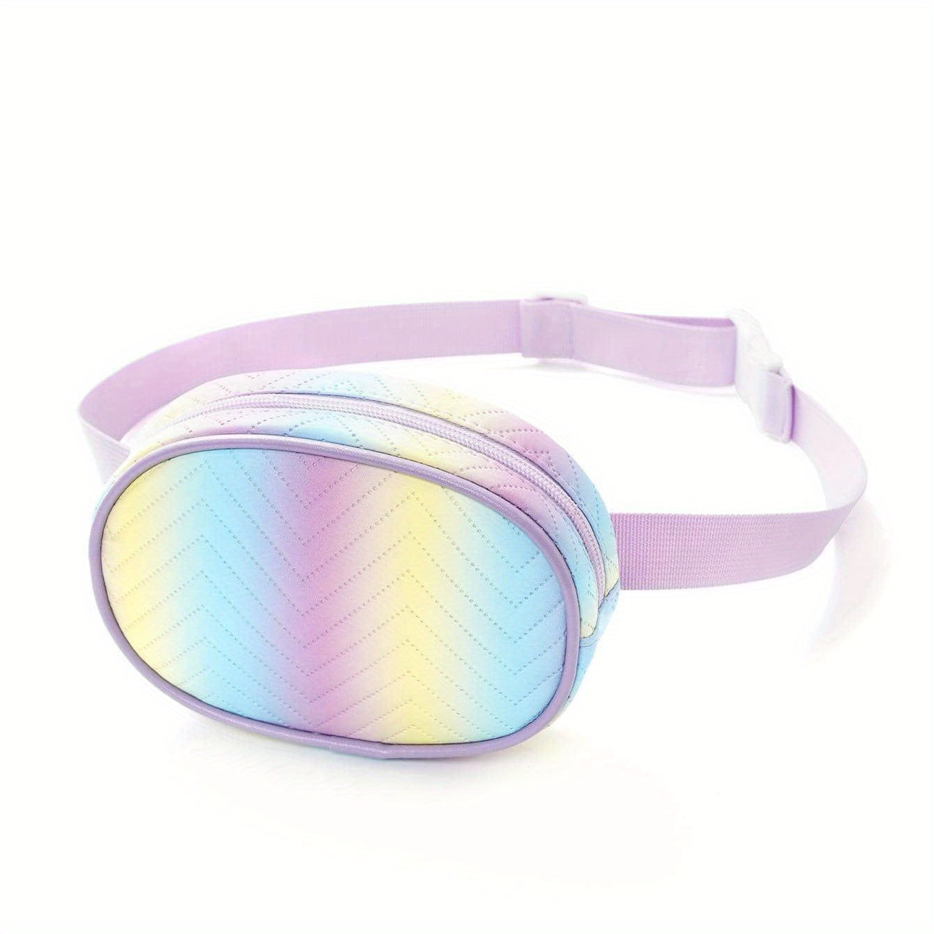 Kids Rainbow Pattern Waist Bag for Outdoor Sports