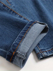 Slim Fit Ripped Jeans Men's Casual Street Style Distressed Denim Pants